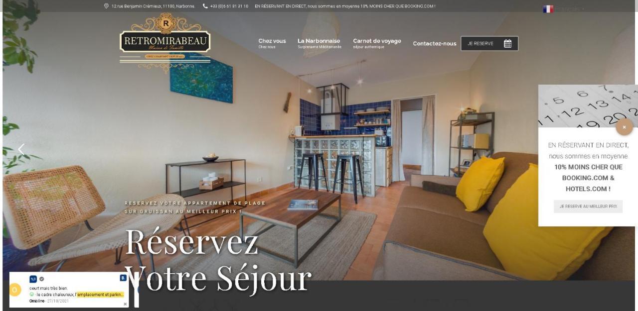 Retromirabeau "Cote Mer" - 29M2 - Lumineux - Terrasse Loggia - Vue Marina - Parking Securise - 2 A 3 Pers - Emplacement Top - Cheques Vacances Connect Gruissan Buitenkant foto